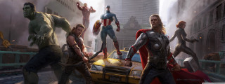 Avengers characters street car man - a group of avengers characters free wallpaper