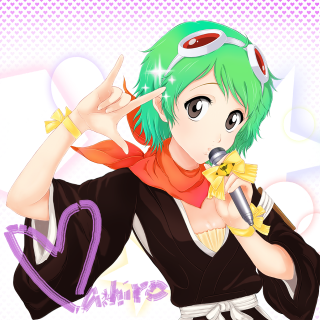 Girl green hair microphone peace - alive free wallpaper