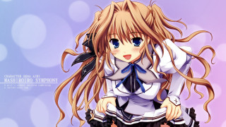 Anime girl long hair purple 2 - long hair and a tie free wallpaper