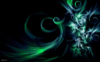 Green black abstract background swirls - a green center free wallpaper for desktop