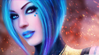 Blue haired woman blue eyes - blue hair free wallpaper for desktop