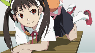 Girl school uniform table cat - her shoulder free wallpaper