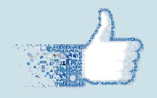 Thumbs up social icons blue - professional digital art free wallpaper
