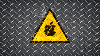Yellow triangle fist metal background - text free wallpaper