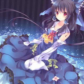 Woman blue dress flower blue - a flower free wallpaper for tablet