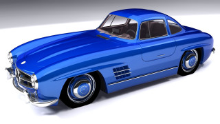 Blue car 3d image white - a blue car free wallpaper for desktop