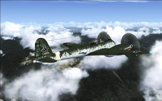 Green airplane flying sky clouds - eiq free wallpaper for desktop