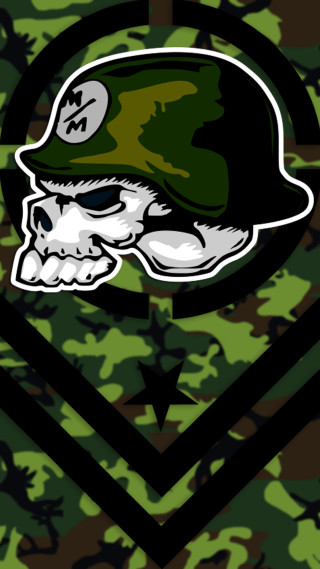 Skull helmet heart camo green - the shape of a heart free wallpaper for mobile