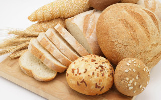 Breads rolls cutting board white - cutting free wallpaper