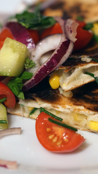 Sandwich salad plate fork knife - professional food photography free wallpaper for mobile