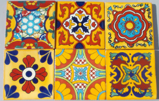 Colorful tiles group table top - candido bido free wallpaper