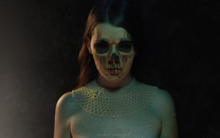 Gothic skeleton makeup necklace dark - a skeleton free wallpaper