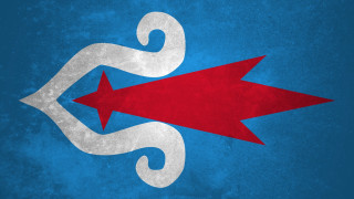 Red arrow white outline blue - the bottom of it free wallpaper