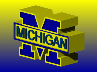 Michigan logo blue yellow background - m free wallpaper