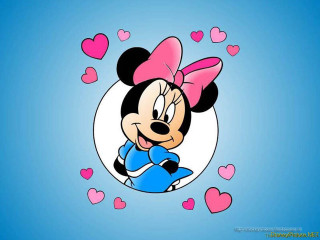 Cartoon character hearts neck pink 2 - a pink bow free wallpaper for desktop