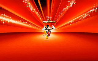 Mickey mouse red wall person - a red light free wallpaper