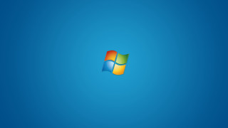 Blue background windows logo side - constant free wallpaper for desktop