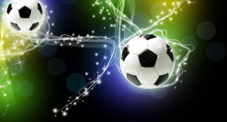 Soccer ball flying colorful background 2 - a colorful background behind free wallpaper