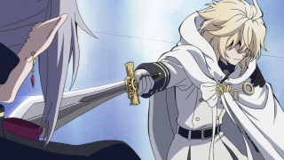 Anime couple swords smiling looking - a couple of anime characters holding swords free wallpaper for desktop