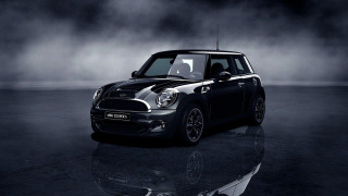 Black mini cooper fog lit - a black hood free wallpaper