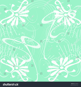 Green white floral background swirls - swirl free wallpaper for tablet