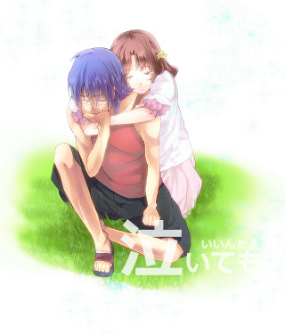 Couple sitting grass summer rayonism - a couple of people free wallpaper for tablet