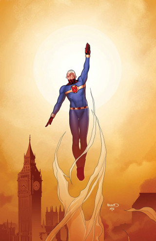 Man superman suit flying arms - free anime wallpaper for mobile