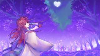 Girl forest heart anime night - official art free wallpaper for desktop