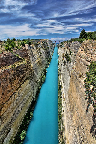 River canyon bridge over river - free landscape wallpaper for mobile