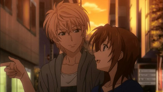 People standing city sunset time - a city street free wallpaper for desktop