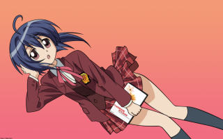 Bluehair girl flying schooluniform manga - blue hair free wallpaper for desktop