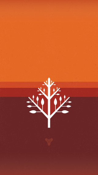 Tree red orange background white - free minimalism wallpaper for mobile