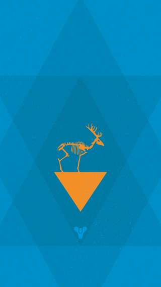 Deer skeleton blue background diamond - vector art free wallpaper for mobile
