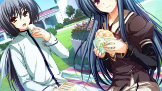 Anime girls long hair outside - outside free wallpaper for desktop