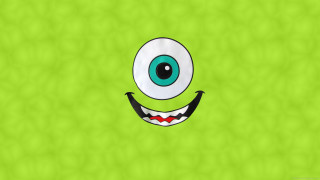 Green background cartoon face big - a big smile free wallpaper