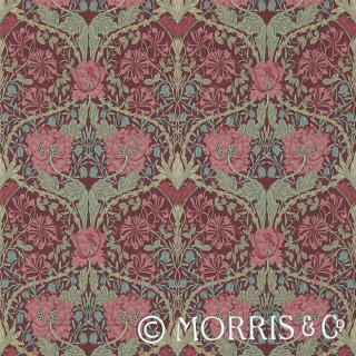 Red green floral pattern morris - pre free wallpaper