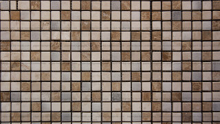 Tile wall brown white pattern - dull free wallpaper