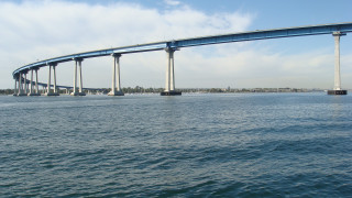 Bridge water boat background scenery 2 - the water below free wallpaper