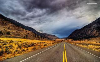 Long road mountain cloudy sky 4 - a long road free wallpaper for desktop