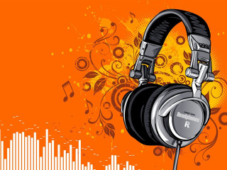 Headphones music note splash paint - a splash of paint free wallpaper