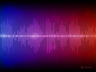 Sound wave red blue black - a red line free wallpaper