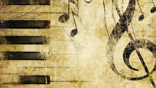 Grungy piano musical notes trebles - musical free wallpaper for desktop