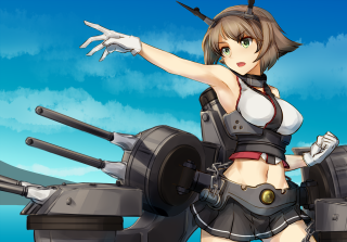 Cosplay woman machinegun sky clouds - dorothy hood free wallpaper