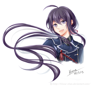 Girl long hair uniform drawing - long hair free wallpaper for tablet