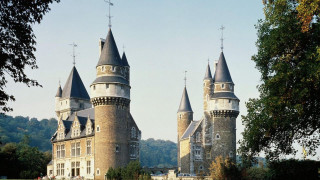 Castle turrets towers park trees - flavia bloi free wallpaper for desktop