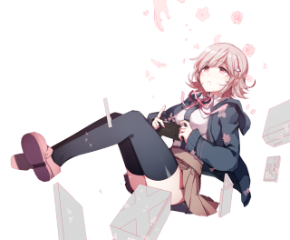 Woman sitting boxes gun man - box free wallpaper