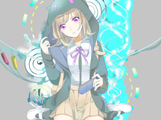 Girl hoodie sitting table tablet - a tablet free wallpaper