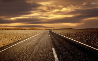 Long road cloudy sky lone - a long road free wallpaper for desktop