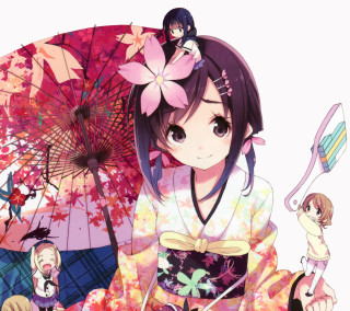 Girl kimono umbrella girl kimono - aimitsu free wallpaper for tablet