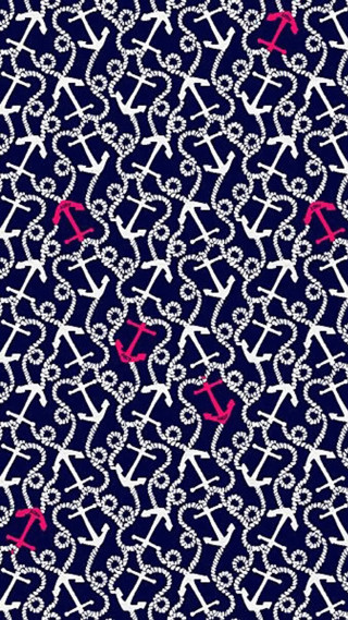 Blue white pattern pink background - white letter free wallpaper for mobile